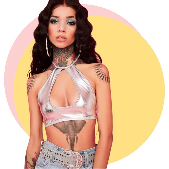 CHROME CROSSROADS CUTIE CROP TOP NWT BACKLESS - Picture 6 of 8